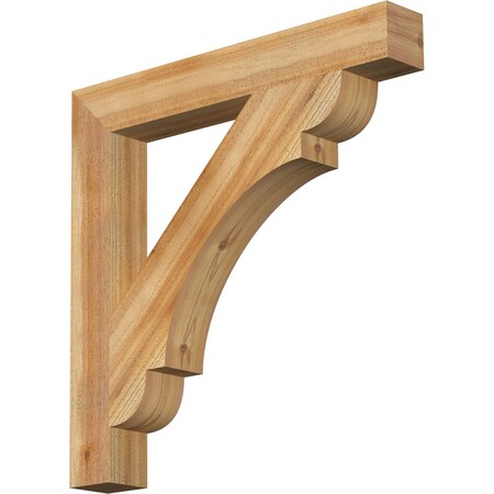 Ekena Millwork Olympic Block Rough Sawn Bracket, Western Red Cedar, 4"W x 30"D x 30"H BKT04X30X30OLY05RWR